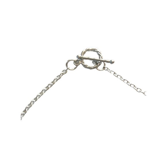 Stone Beaded Necklace with Silver Tone Chain - Picture 2 of 7